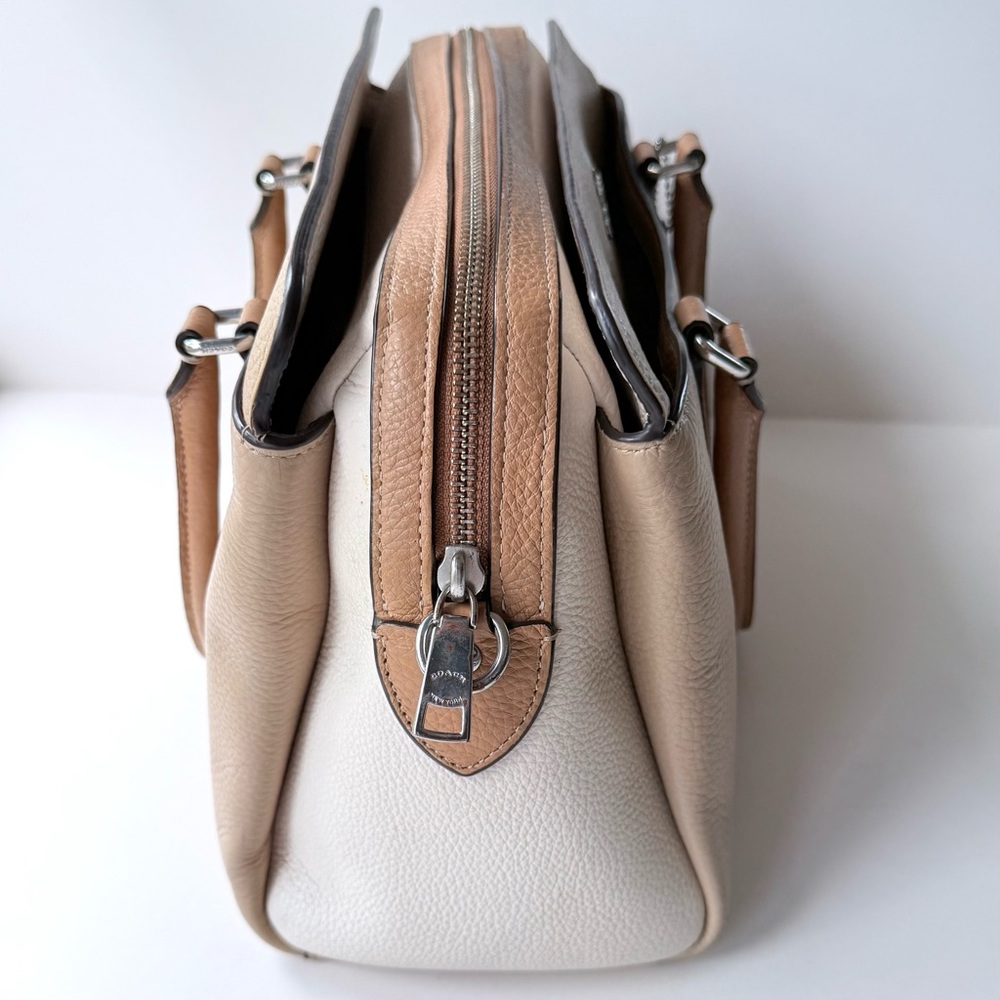 Coach Darcie Carryall Satchel Bag in Colorblock Chalk Beige Sand Tan - Picture 5 of 16